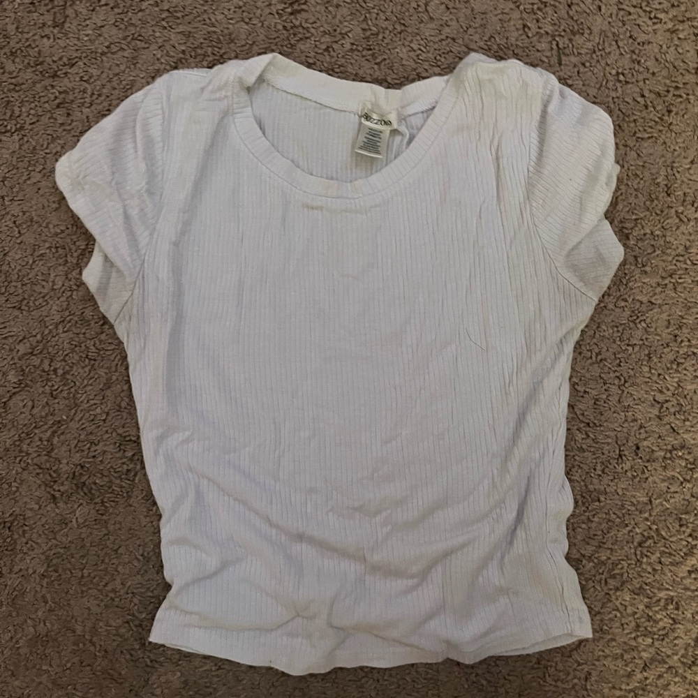 White Ribbed Crop Top